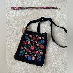 Lot of 2 New Natural Life items - Embroidered Purse & Kindness Key Lanyard